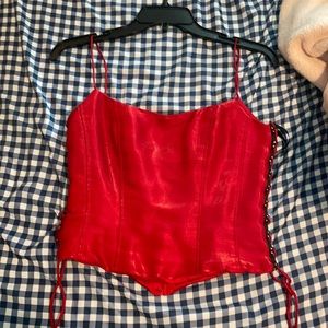 Red corset top